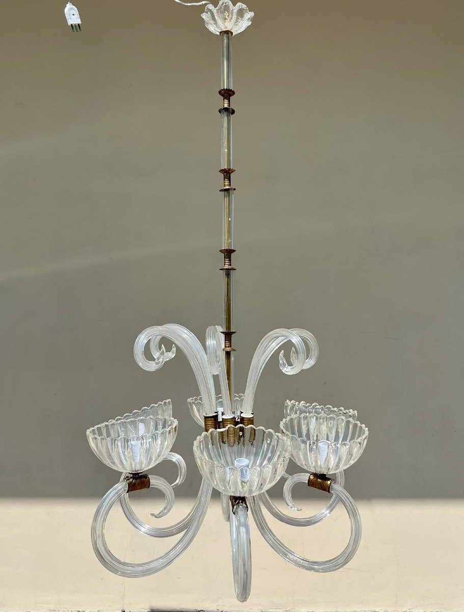 Lampadario 'animali marini' fornace Ercole Barovier 1930-photo-1