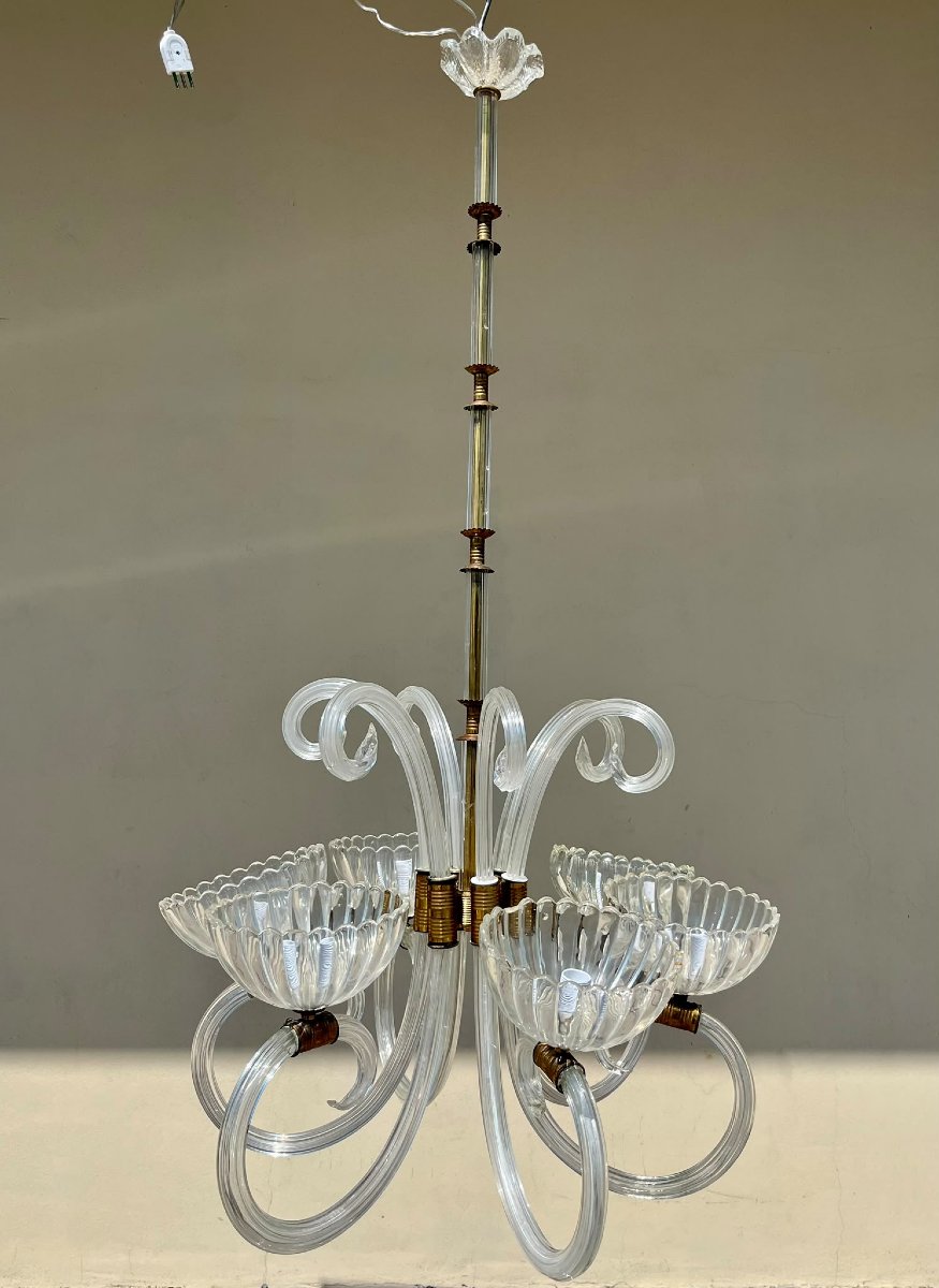 Lampadario 'animali marini' fornace Ercole Barovier 1930