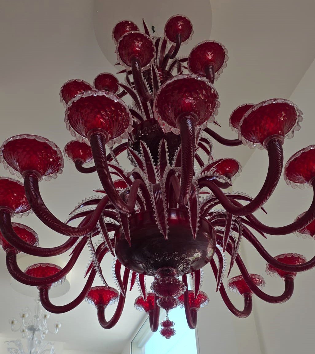 Lampadario "Agave" 1930 vetro di Murano-photo-1