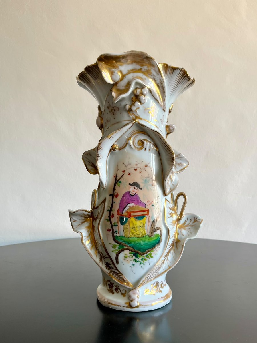 Vaso napoletano in ceramica dipinto del 1870