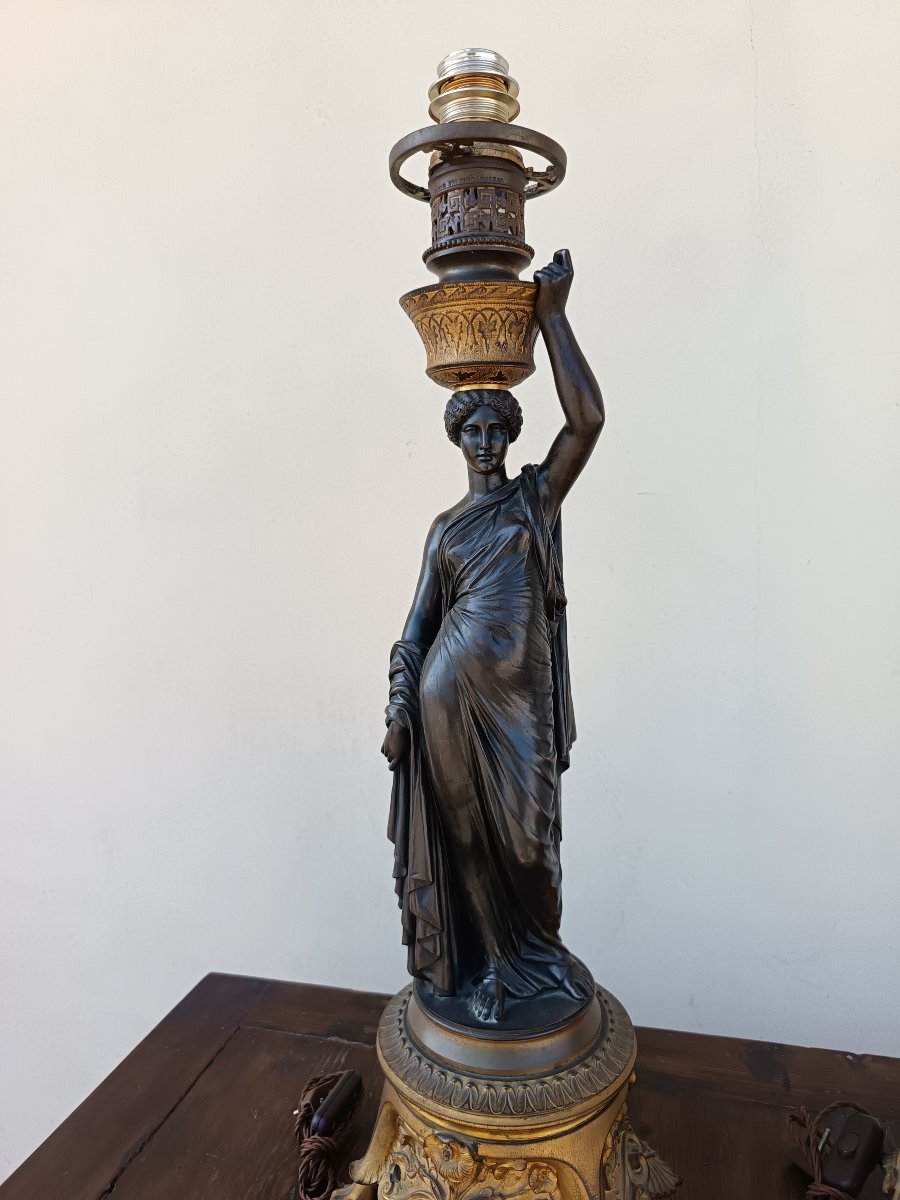 Coppia Lampade in bronzo 1790/1800 Parigi-photo-3