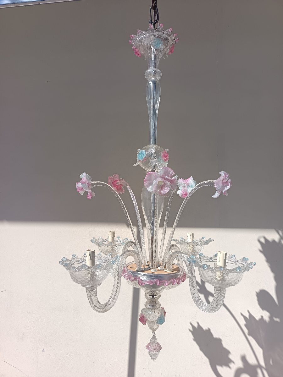 Lampadario in vetro soffiato primi 900 Murano-photo-1