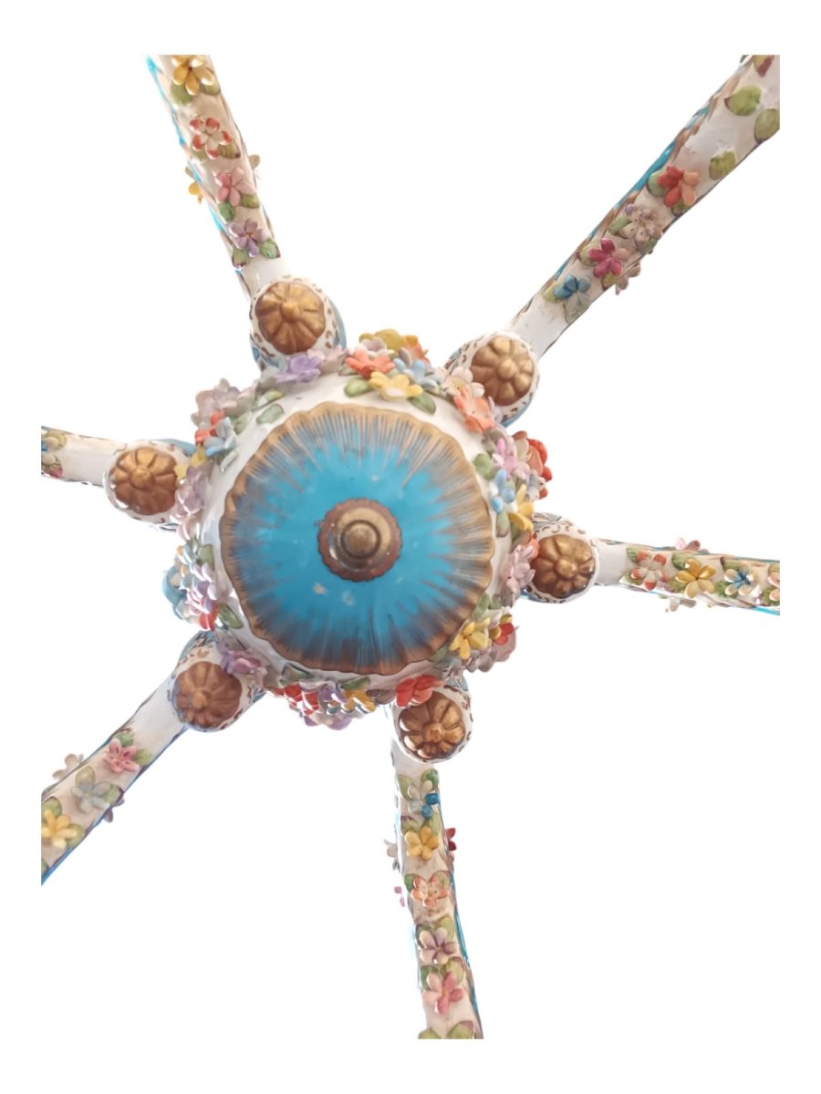 Lampadario Meissen fine 800 ceramica-photo-4