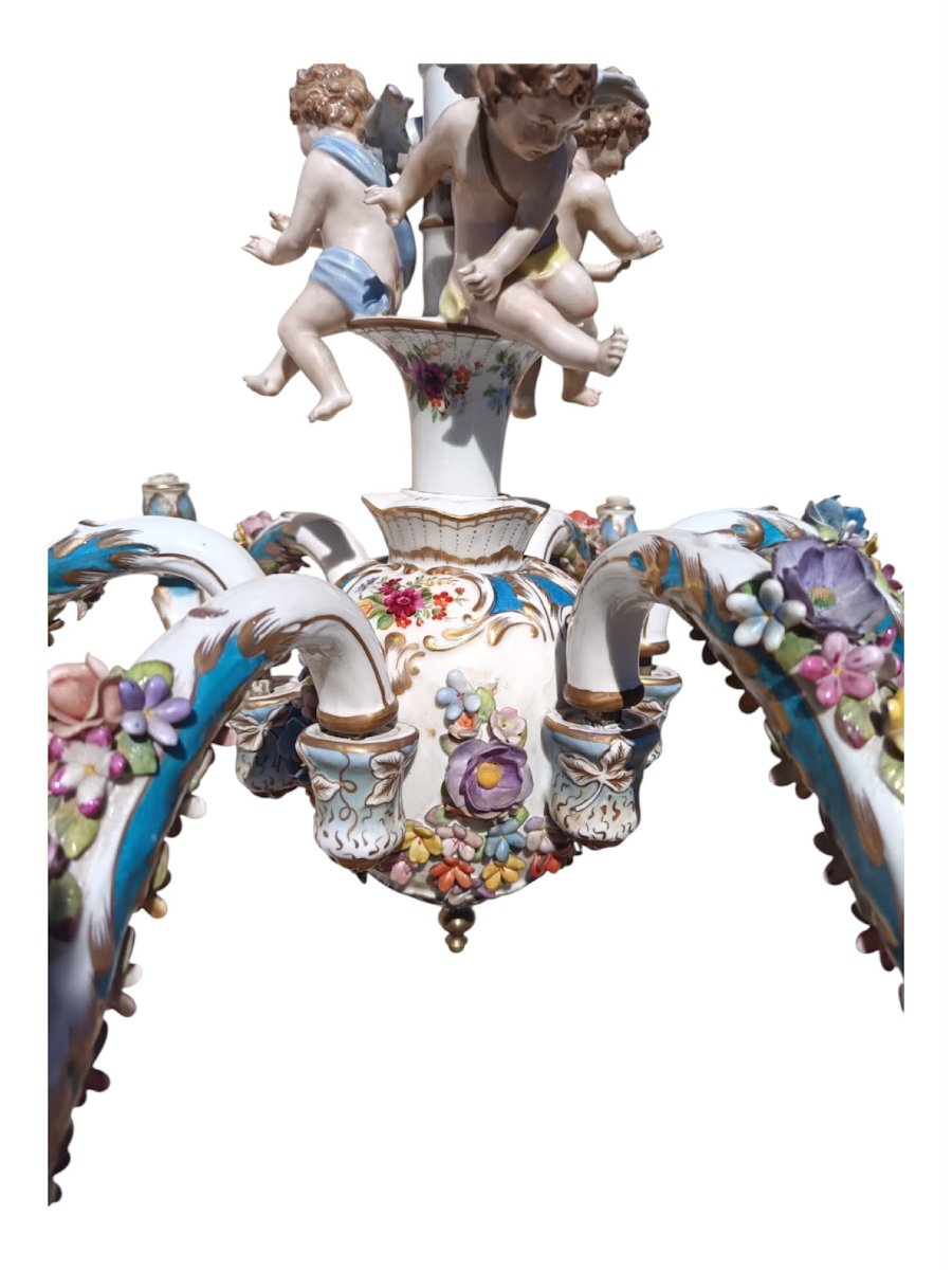 Lampadario Meissen fine 800 ceramica-photo-2