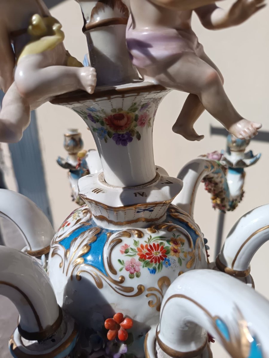 Lampadario Meissen fine 800 ceramica-photo-3