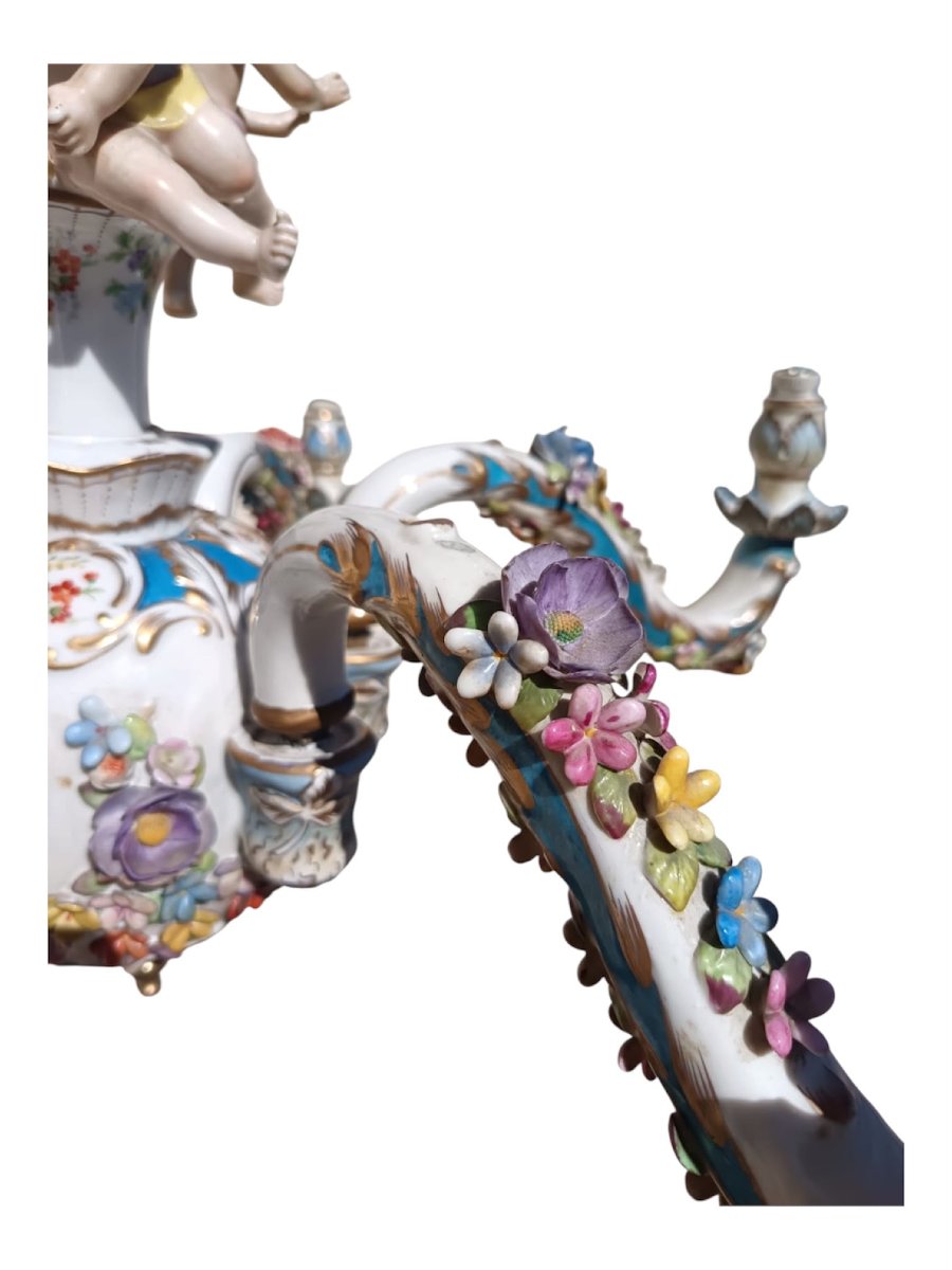 Lampadario Meissen fine 800 ceramica-photo-4