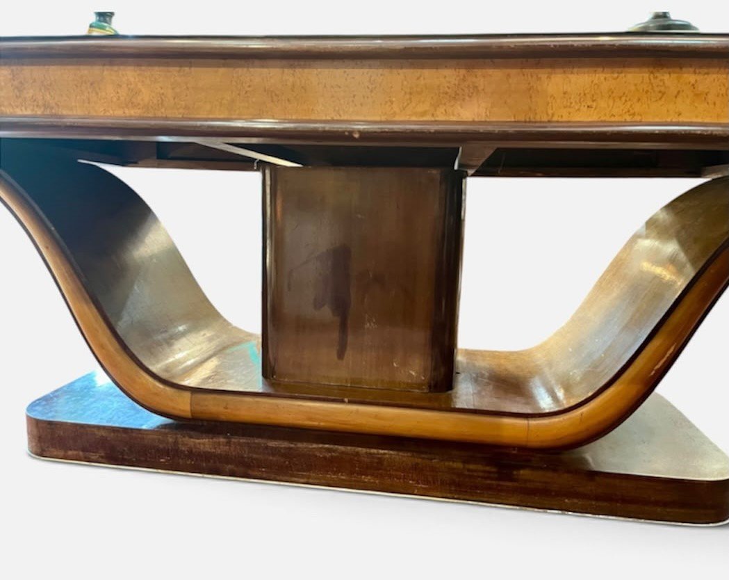Tavolo 1940 in olmo e palissandro alto design-photo-3