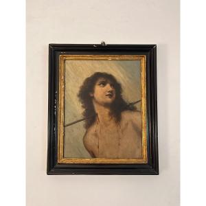 Olio su tavola lignea San Sebastiano ’900