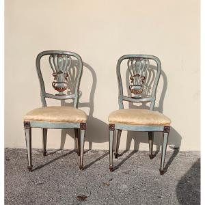 Coppia di sedie barocche del 700 laccate