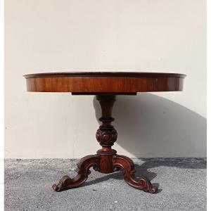 Tavolo tondo in noce del 1850 Bologna