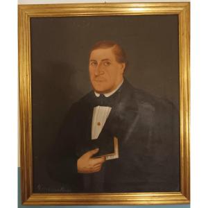 Olio su tela del 1800 il Notaio