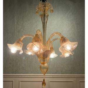 Lampadario Paolo Venini 1938 in vetro di Murano