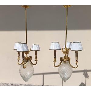 Coppia lampadari Umbertini 1840 Torino