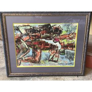 Gouache On Paper, Signed Gio Colucci, Italian, 1892-1974