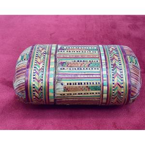 47 _colored Straw Marquetry Case 
