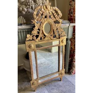 Provençal Mirror With A Gilded Wooden Frame 
