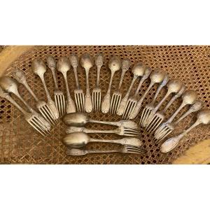 Part Of A Christopher Silver-plated Flatware Set, 52 Pieces, Circa 1917 