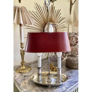 Oval-shaped Silver-plated Metal Hot Water Bottle Lamp 