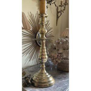 Large Moroccan Bronze Candelabra From The 1930s