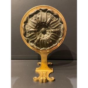 Rare Oil Lamp Wall Mount In Gilded And Patinated Bronze XIXth Charles X Period.