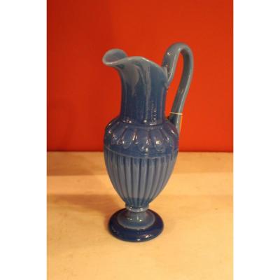 Ewer In Turquoise Blue Opaline Period Charles X
