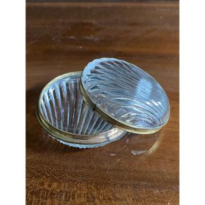 Cut Crystal Fly Box In The Shape Of A Scallop Shell, 19th Century, Charles X Period.