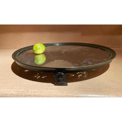 Important Especially Table Forming Tray In Patinated Bronze Beginning XIXth 1st Empire Period.