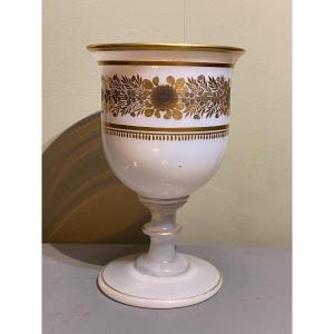 Important Shaped Glass In Soapy Opaline Decor By Jean-baptiste Desvignes XIXth Charles X.