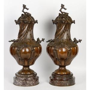 Pair Of Louis XV Bronze Cassolettes