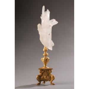 Rock Crystal On Gilt Bronze Stand Cabinet Of Curiosity