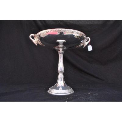 Large Fruit Bowl Silver Metal XIX