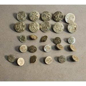 Nineteenth Livery Buttons (10 Large And 16 Small)