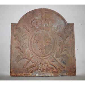Cast Iron Fireplace Plate Decorated With Lily Flowers