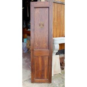 Walnut Door Fleurs De Lys And Initials Mp & La