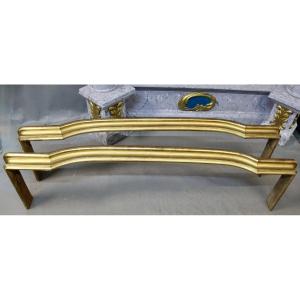 Pair Of 19th Century Golden Wood Valances