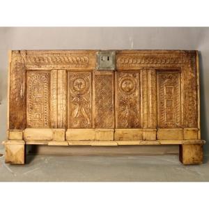 Gothic Chest Panel In 16th Century Oak