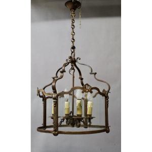 Round Wrought Iron Lantern With 4 Lights