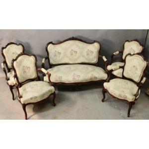 5 Room Living Room: 4 Convertibles And A Walnut Bench 