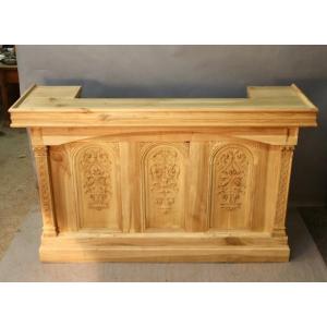 Bar Counter Furnished In Oak And Walnut 