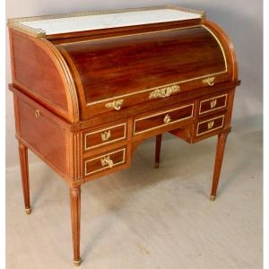 Louis XVI Style Mahogany Cylinder Desk