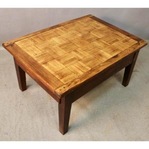 Coffee Table With Old Parquet Top