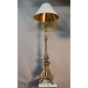 Wooden Base Floor Lamp