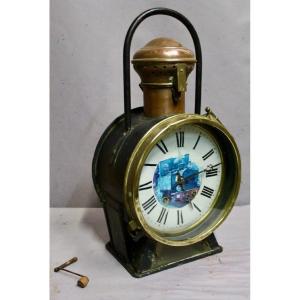 Stationmaster's Lantern Mounted As A Clock 