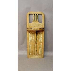 Wall Console In Cracked And Whitewashed Wood.