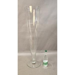 Large Trumpet Vase In Blown Glass Height 106 Cm