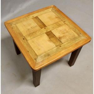 Coffee Table With Inlaid Parquet Top