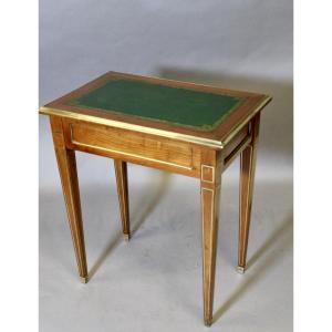 Louis XVI Style Writing Table With Brass Beading 