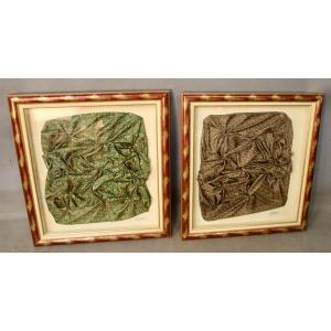 Pair Of Frames With André Claude Canova Silks
