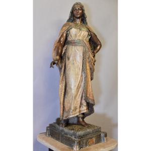 Polychrome Terracotta Representing Alba After Friedrich Goldscheider (1845-1897)