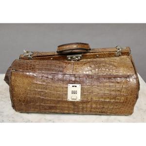 Vintage Reptile Leather Suitcase